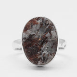 Raw Astrophyllite Gemstone Silver Rings