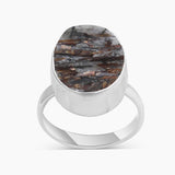 Raw Astrophyllite Gemstone Silver Rings