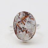 Raw Astrophyllite Gemstone Silver Rings