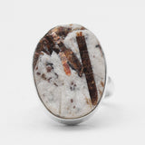 Raw Astrophyllite Gemstone Silver Rings