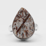 Raw Astrophyllite Gemstone Silver Rings