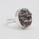 Raw Astrophyllite Gemstone Silver Rings