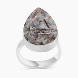 Raw Astrophyllite Gemstone Silver Rings