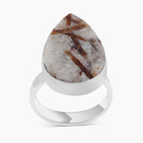 Raw Astrophyllite Gemstone Silver Rings