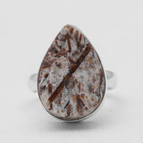 Raw Astrophyllite Gemstone Silver Rings