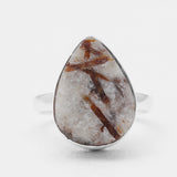 Raw Astrophyllite Gemstone Silver Rings