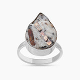 Raw Astrophyllite Gemstone Silver Rings