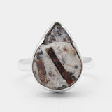 Raw Astrophyllite Gemstone Silver Rings