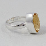 Natural Citrine Silver Ring