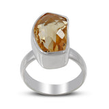 Natural Citrine Silver Ring