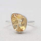 Natural Citrine Silver Rings