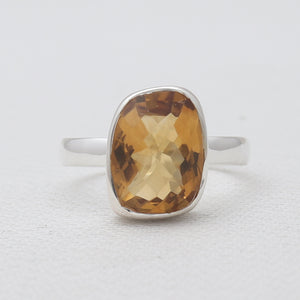 925 Sterling Silver Citrine Ring