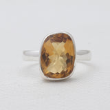 925 Sterling Silver Citrine Ring