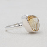 Natural Citrine Silver Rings
