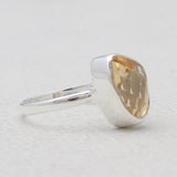Natural Citrine Silver Rings