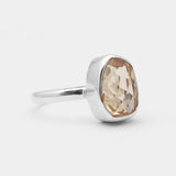 Natural Citrine Silver Rings