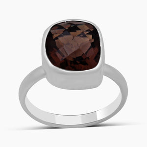 925 Sterling Silver Smoky Quartz Rings
