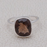 Smoky Quartz Silver Rings