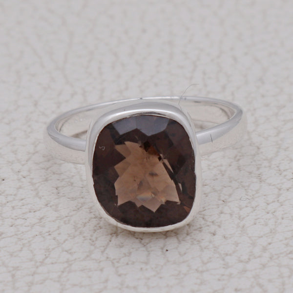 925 Sterling  Silver Smoky Quartz Rings