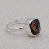 Smoky Quartz Silver Rings