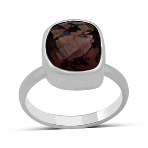 925 Sterling  Silver Smoky Quartz Rings