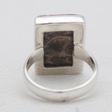 Turritella Agate Silver Plain Rings