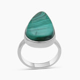 925 Sterling Silver Green Malachite Rings