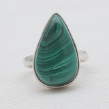 925 Sterling Silver Green Malachite Rings