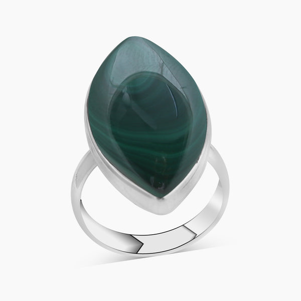 925 Sterling Silver Green Malachite Rings
