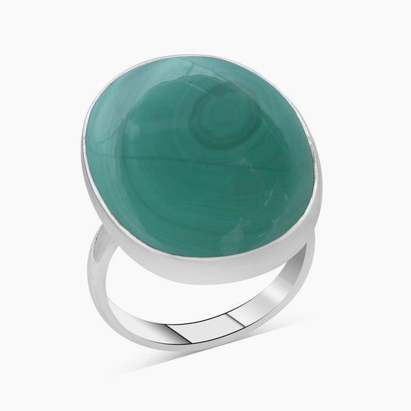 925 Sterling Silver Green Malachite Rings