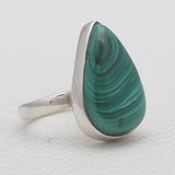 925 Sterling Silver Green Malachite Rings