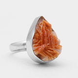 925 Silver Vanadinite Druse Rings