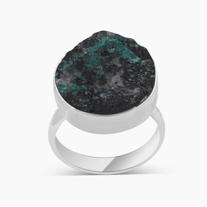 925 Silver Tourmaline With Chrysocolla Rings