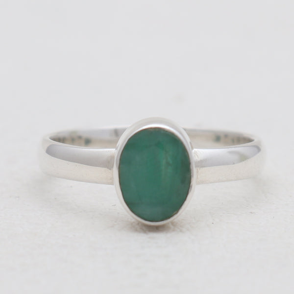 925 Starling Silver Emerald Rings