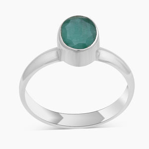 925 Starling Silver Emerald Rings
