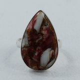 Spiny Oyster Gemstone Sterling Silver Ring