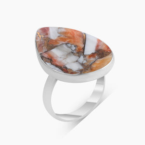 Turquoise Spiny Oyster Silver Rings