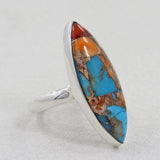 Turquoise Spiny Oyster Sterling Silver Ring