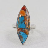 Turquoise Spiny Oyster Sterling Silver Ring