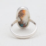 Spiny Oyster Turquoise Silver Rings