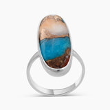 Spiny Oyster Turquoise Silver Rings