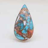 Turquoise Spiny Oyster Silver Rings