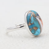 Turquoise Spiny Oyster Silver Rings