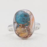 Turquoise Spiny Oyster Silver Rings
