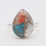 Turquoise Spiny Oyster Silver Rings