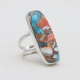 Turquoise Spiny Oyster Silver Rings