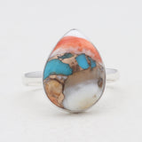 Turquoise Spiny Oyster Silver Rings