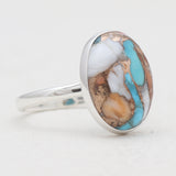 Turquoise Spiny Oyster Silver Rings