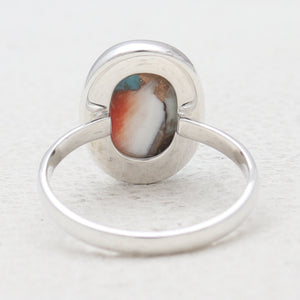 Turquoise Spiny Oyster Silver Rings