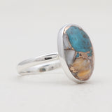 Turquoise Spiny Oyster Silver Rings